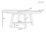 Farmhouse Round Extendable Dining Table with 16" Leaf Wood Kitchen Table 08336730