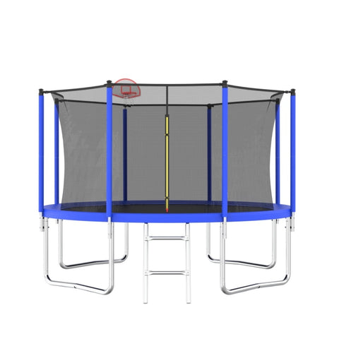 12FT Trampoline for Kids & Adults with Basketball Hoop and Ball ,Recreational Trampolines with K1163139544