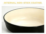 Cast iron 7.5QT cooking pot - Pure black - includes two silicone gloves - Enamel pot 77846550