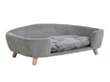Elevated Dog Bed Frame for Small Dog, Corduroy Pet Couch Bed with Rubber Wood Legs and Supportive N779P179967G