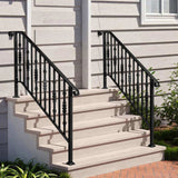 Matte Black Outdoor 4 Level Iron Handrail 05779125