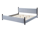 48-inch Striped Rubberwood Upholstered Bed,King N769P364062B