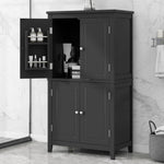 ZUN Elegant Bathroom Floor Storage Cabinet, Bathroom Storage Unit, Freestanding Cabinet with 4 Doors, N725P188461B