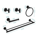 ZUN 5 Piece Bathroom Towel Rack Set Wall Mount W928P198325