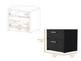 Black 2-Drawer Nightstand B062P175088