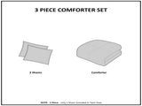 3 Piece Tufted Cotton Chenille Palm Comforter Set Off-White Full/Queen B03597112