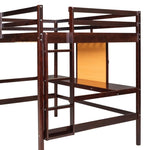 ZUN Twin size Loft Bed with Desk and Writing Board, Wooden Loft Bed with Desk & 2 Drawers Cabinet 41615218