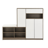 ZUN ON-TREND 2-in-1 Shoe Storage Bench & Shoe Cabinets
, Multi-functional Shoe Rack with Padded Seat, WF314405AAK