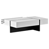 ON-TREND Contemporary Rectangle Design Living Room Furniture, Modern High Gloss Surface Cocktail WF292142AAK