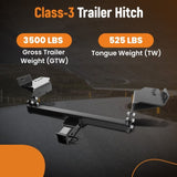 2inch Class 3 Trailer Towing Hitch for Ford Escape SEL SE S Titanium 2013-2019 29808004