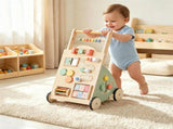 Multifunctional Toddler Learning Walking Toy with Shape Sorter Bead Maze Gear Mirror Counting Beads, 98625309