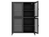Classic Metal Storage Cabinet Display Cabinet with 4 Glass Doors 4 Shelves Cabinet Freestanding W2378P176269