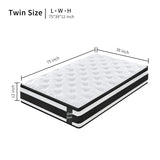 12 Inch TWIN Size Hybrid Mattress Individual Pocket Spring Oeko-Tex 100 Breathable Memory Foam W3017P318980