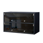 ZUN Black Glass Door Shoe Box Shoe Storage Cabinet With RGB Led Light 29491136