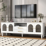 ZUN U-Can 68.9'' Retro TV Stand for TVs up to 75 Inches, Entertainment Center Media Console with Fluted N724P198469K