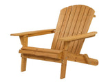 Folding Wooden Adirondack Lounger Chair with Natural Finish 91080589