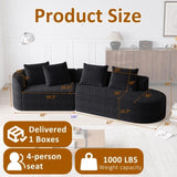 Modern Upholstered Oversized Sectional Sofa, 112-Inch Chenille 4-Seater Extra Deep & Wide Seat W834P323320