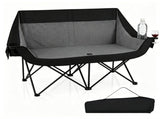 Black Dual Person Heated Folding Camping Chair 4 Heating Zones 3 Temperature Levels, Heavy Duty 660 46989707