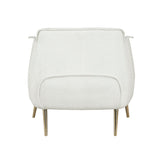 Luxury Furniture 1pc Accent Chair White Beautiful Boucle Upholstery Gold Finish Metal Legs Elegant B011P256312