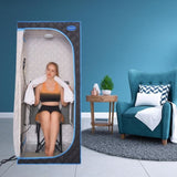 ZUN Portable Full Size Black Infrared Sauna tent–Personal Home Spa, with Infrared Panels, Heating Foot 01790038