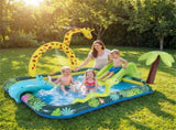 82" Inflatable Jungle Spray Pool with Giraffe Sprinkler & Slide, Kids Water Play Center for Backyard 56775058