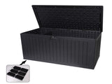 260 Gallon Resin Outdoor Deck Box Waterproof, Extra Large Patio Storage Box with Lockable Storage 84147687