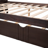 Full Size Daybed Wood Bed with Twin Size Trundle,Espresso WF295131AAP