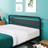 ZUN Industrial Platform Queen Bed Frame/Mattress Foundation with Rustic Headboard and Footboard, Strong D22676093