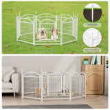 Dog Playpen Indoor 24 inch 8 Panels Metal Dog Pen Pet Dog Fence Outdoor Exercise Pen with Doors, W368P233997