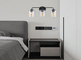 3-Light with Clear Glass Glacier Shade Unique Hand-make Lampshade Industrial Indoor Light Fixtur E26 35005971