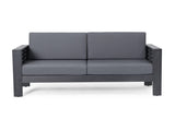 Acacia Wood Outdoor Loveseat and Coffee Table Set with Cushions, Dark Gray 70844.00DGRY