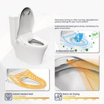 ZUN Smart Bidet Toilet Seat with Side Knob Adjustable Heated Seat with Water Temperature and Pressure 35118846