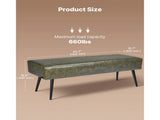 Leather Upholstered Bench with Metal Legs, PU Leather Seat with Stitching for Entryway, Modern 71462150