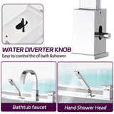 Waterfall Bathtub Faucet with Sprayer, 3-Hole Roman Filler with Hand Shower Deck Mount Waterfall W1224P206114