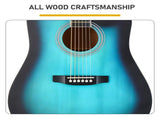 41" Acoustic Guitar for Beginners Adults, Dreadnought Cutaway Basswood Folk Guitar with Gig Bag & 15396249