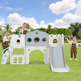 ZUN 7 in 1 Toddler Slide Set, Freestanding Spaceship Set with Slide, Kids Slide Playset Structure, Arch N710P173045E