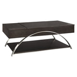 ZUN Modern Living Room Furniture 1pc Lift Top Coffee Table with Display Shelf Espresso Finish Wood B011P175369