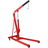 1500 LBS Folding Engine Hoist Cherry Picker Shop Crane Hoist Lift, Heavy Duty Steel with 4 Iron W465P156682
