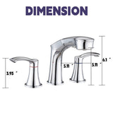 Widespread Pull Out Sprayer Bathroom Faucet, 2-handle Bathroom Sink Faucet W1224P184845
