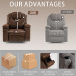 ZUN Power Lift Recliner Chair with Massage Elderly, Overstuffed Wide Recliners, Heavy Duty and Safety W1622P196006