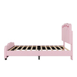 Twin Size Upholstered Platform Bed with Curve Shaped and Height-adjustbale Headboard,LED Light 04179542