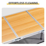 Outdoor Folding Camping Table, 3ft Portable Pinic Table with 3 Adjustable Height, Small Aluminum 82598655