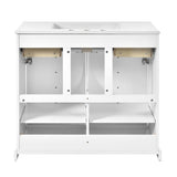 36'' Bathroom Vanity with Ceramic Sink Combo, Solid Wood Frame Bathroom Storage Cabinet, N710P195628K