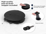 2-Handle 8 inch Widespread Bathroom Sink Faucet Matte Black Lavatory Faucet 3 Hole 360&deg Swivel Spout T3177P277516