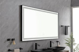 72 in. W x 36 in. H Black Framed LED Single Bathroom Mirror in Polished Crystal Bathroom W928P178044