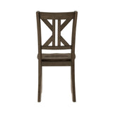 Charcoal Brown Finish 5PC Dining Set Table and 4 Side Chairs X-Back Design Kitchen Dining Furniture B011P170600