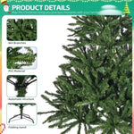 ZUN 4.5 Ft Artificial Christmas, Premium Hinged Spruce with Metal Stand, 663 Tips Full Xmas 18866850