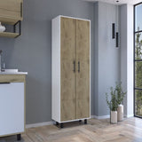 Multistorage Manacor, Five Shelves, Macadamia and White Finish B092123302