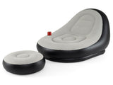 Inflatable Sofa with Ottoman Set, 104.1412790.17cm Flocked PVC Blow-Up Couch 220LBS Capacity with 23964740