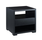 ZUN Accent Table, Sofa Side Table with Drawer and 2-Tier Shelves- Black B107130984